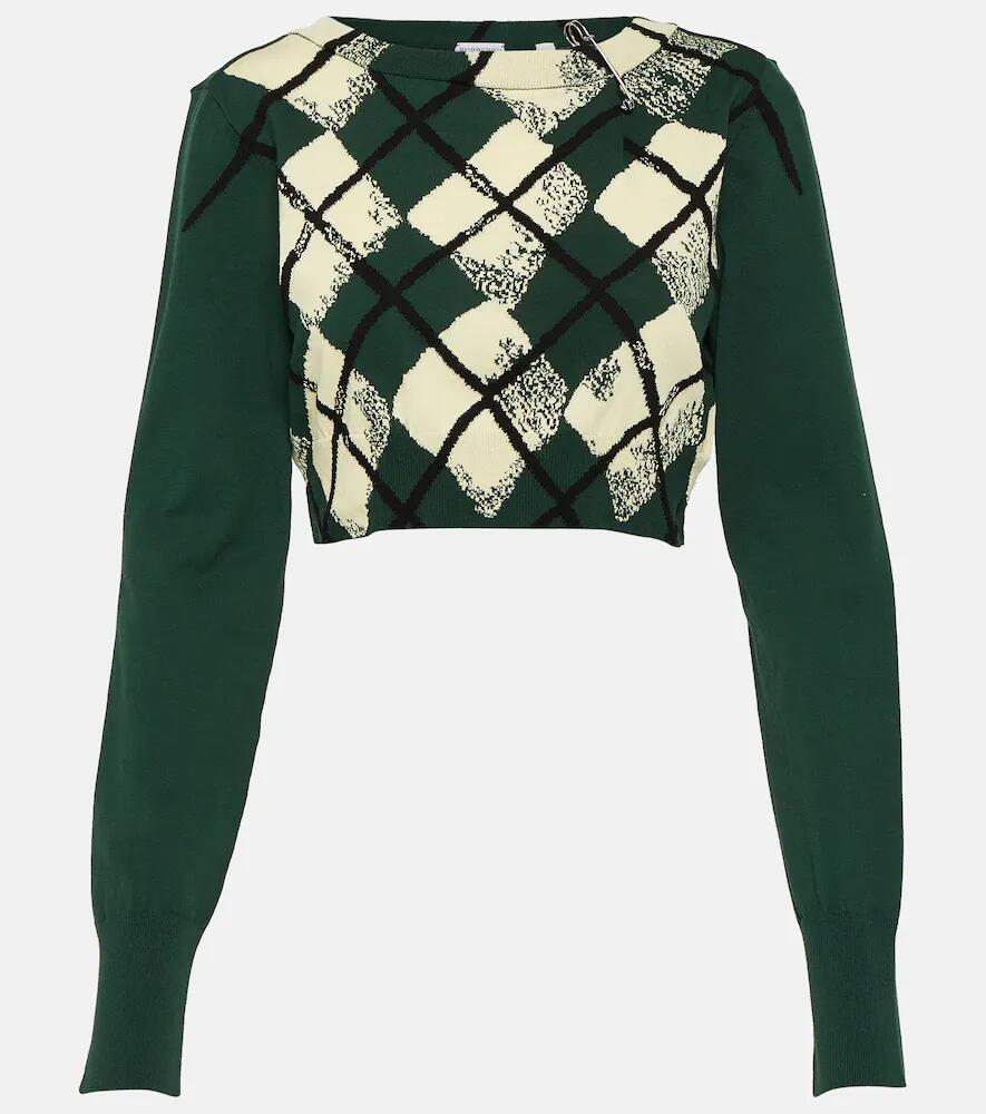 Burberry Argyle cropped cotton sweater Cover