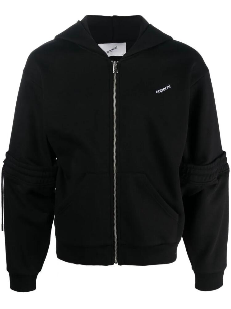 Coperni embroidered-logo zip-up hoodie - Black Cover