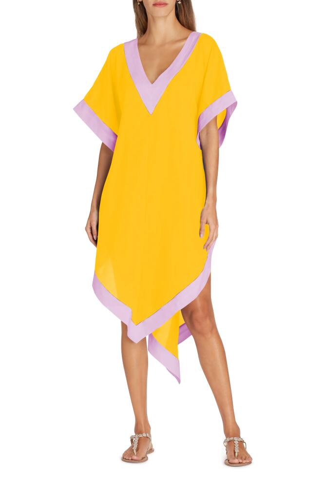 VALIMARE Aria High-Low Crepe de Chine Cover-up Dress in Yellow Cover