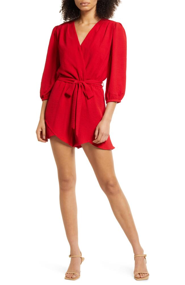 Fraiche by J Tulip Hem Romper in Tomato Cover