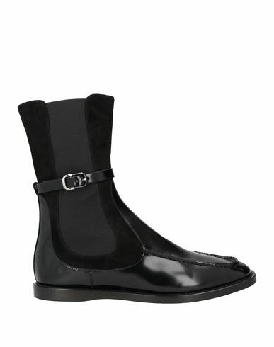 Giorgio Armani Woman Ankle boots Black Calfskin, Goat skin, Polyester, Rubber Cover