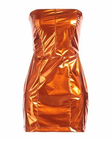 Patrizia Pepe Sera Woman Mini dress Orange Polyurethane, Polyester, Elastane Cover