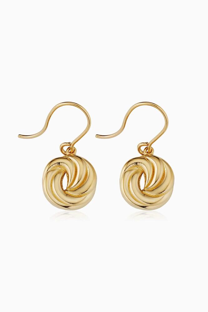 Oradina 14K Yellow Gold Infinite Love Drop Earrings Cover