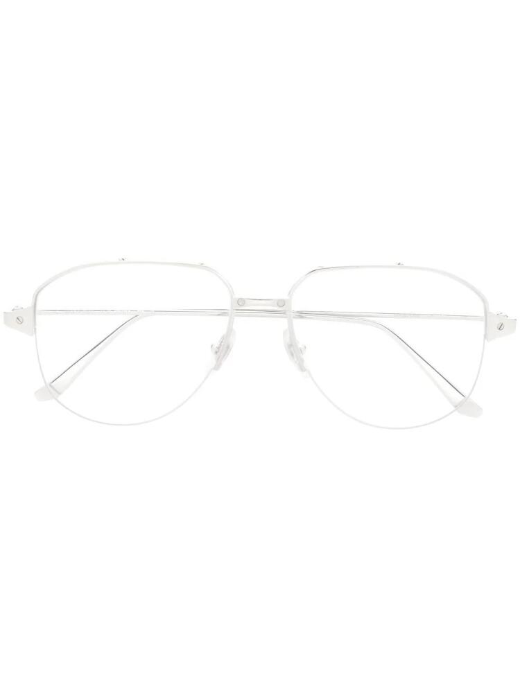 Cartier Eyewear pilot-frame glasses - Silver Cover