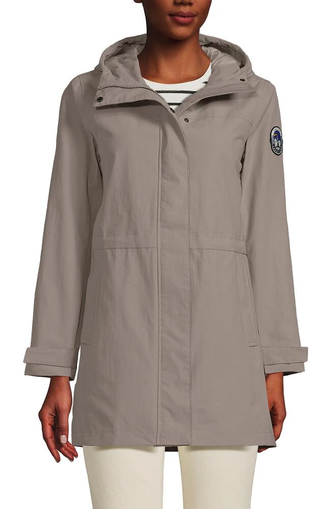 Lands' End Squall Hooded Waterproof Raincoat in Soft Taupe Cover