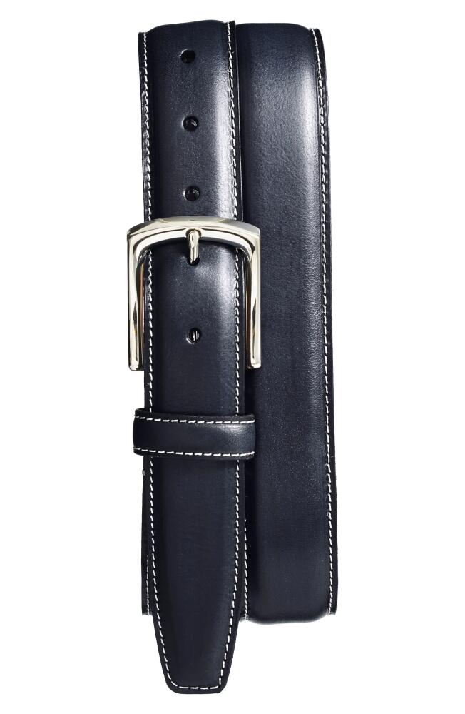 Torino Burnished Leather Belt in Navy Cover