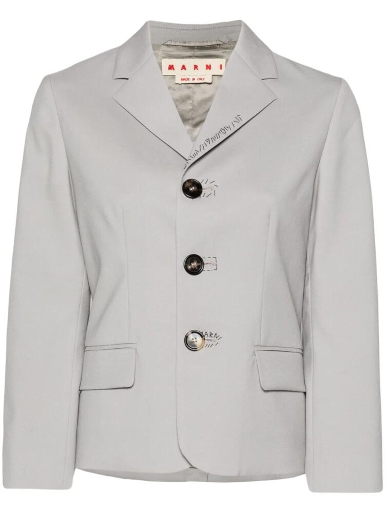 Marni embroidered wool single-breasted blazer - Grey Cover