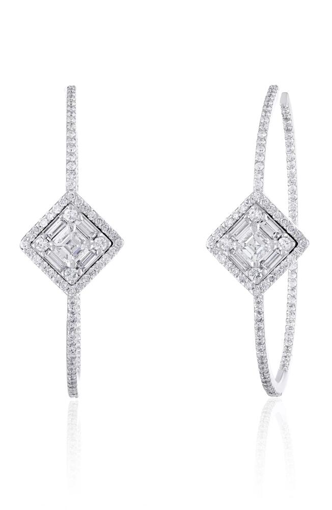 Mindi Mond Clarity Asscher Diamond Hoop Earrings in White Gold/Diamond Cover