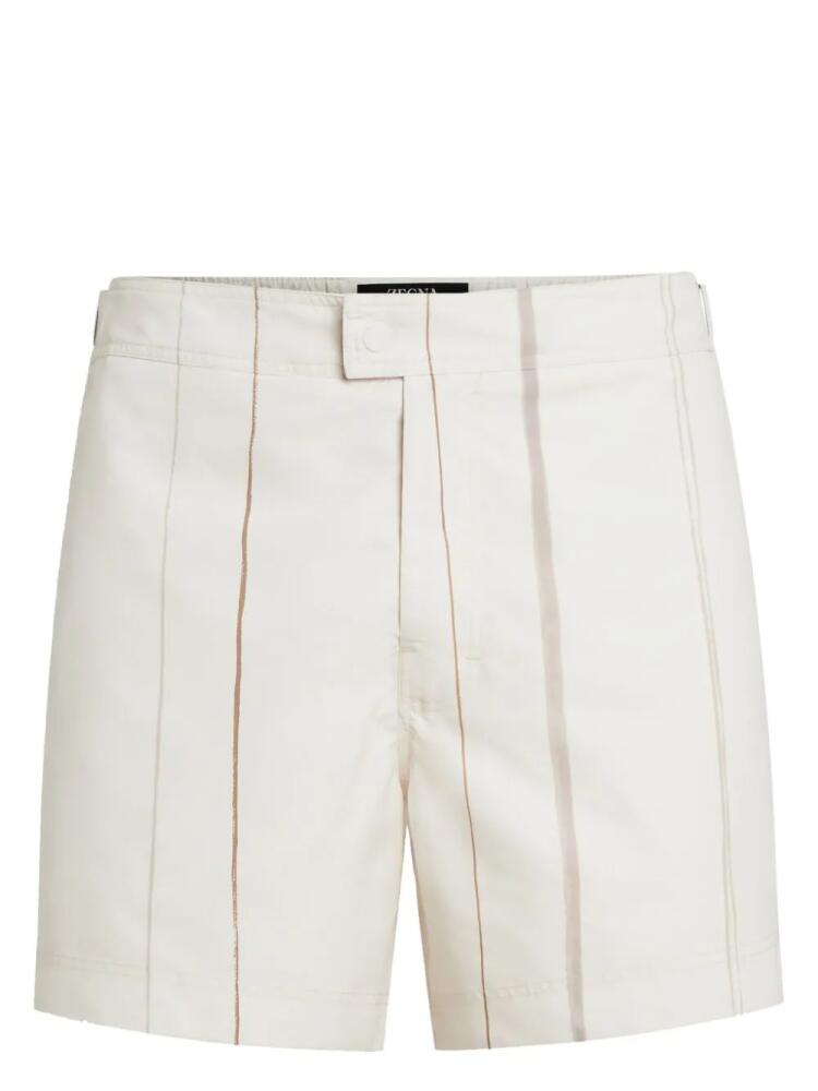 Zegna stripe-print swim shorts - Neutrals Cover