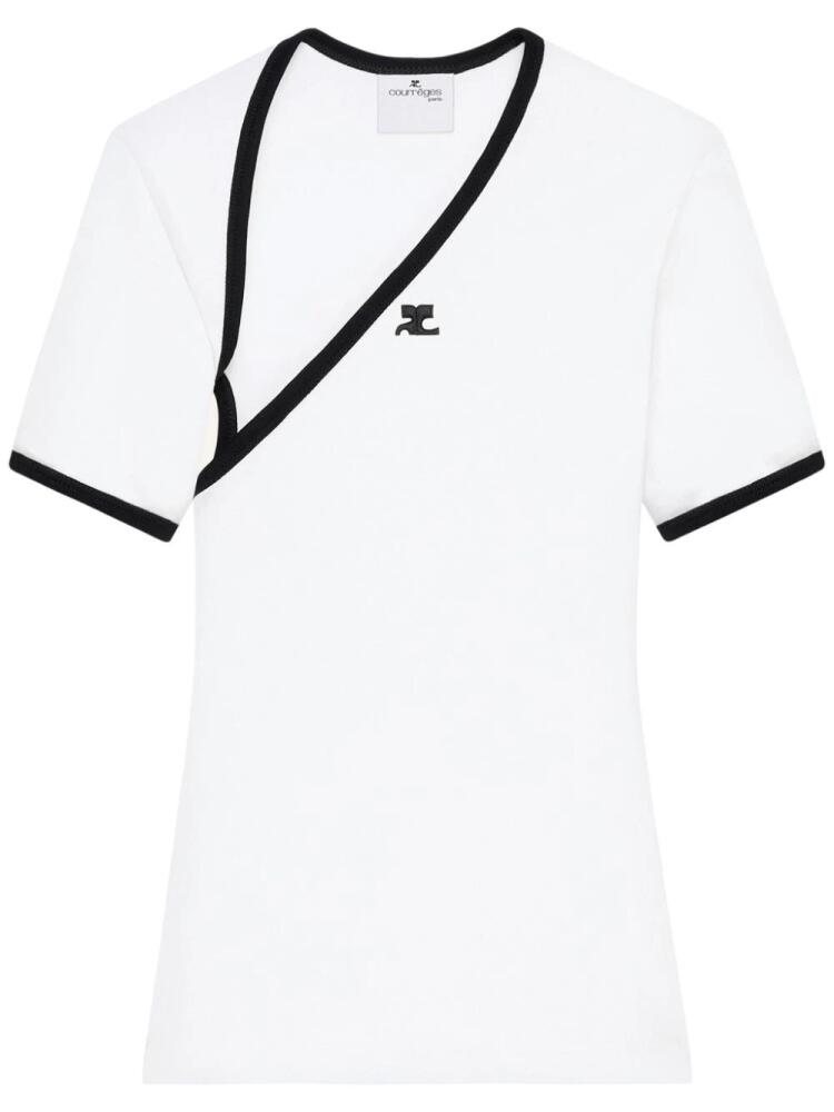 Courrèges Slash Contrast T-shirt - White Cover