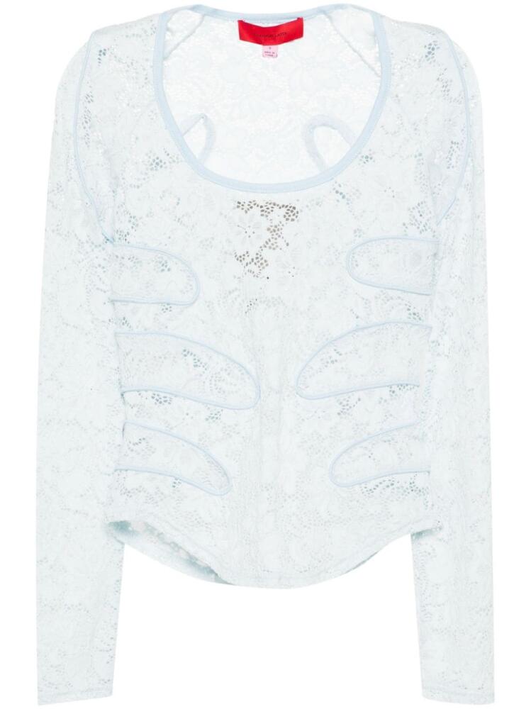 Eckhaus Latta Seraph floral-lace top - Blue Cover