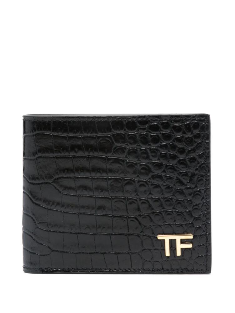 TOM FORD logo-plaque leather wallet - Black Cover