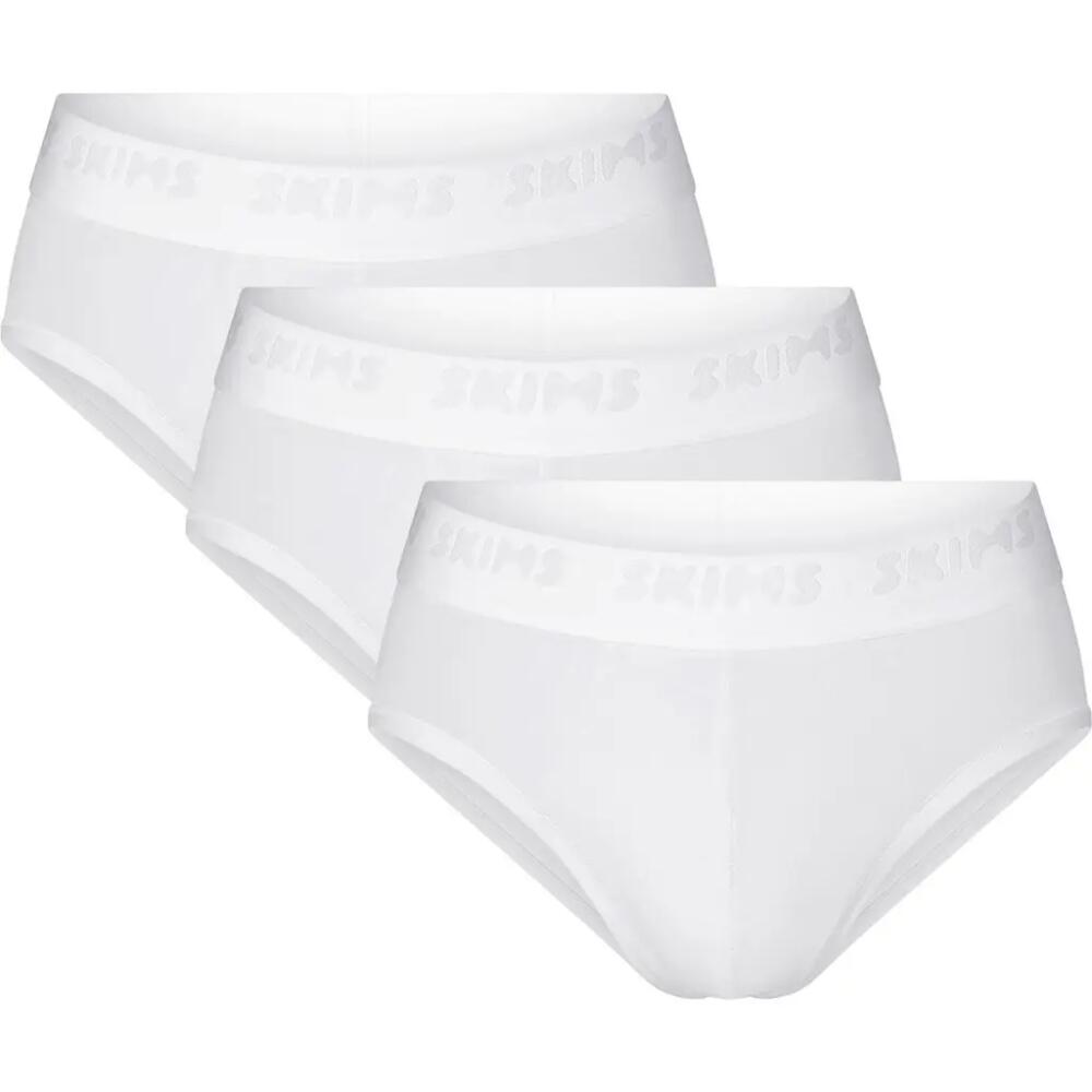 SKIMS 3-Pack Seamless Modal Blend Briefs in Chalk Cover