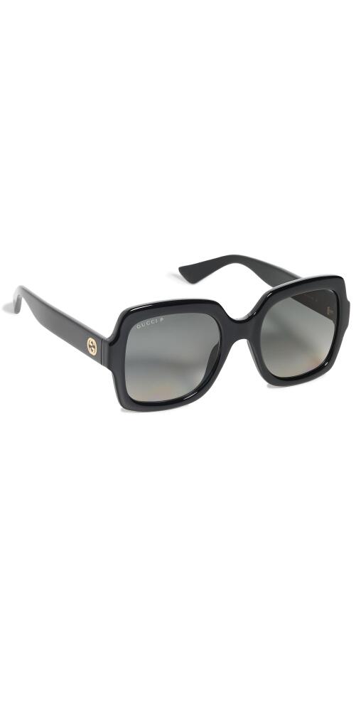 Gucci Oversized Square Sunglasses Black/Black/Grey Cover