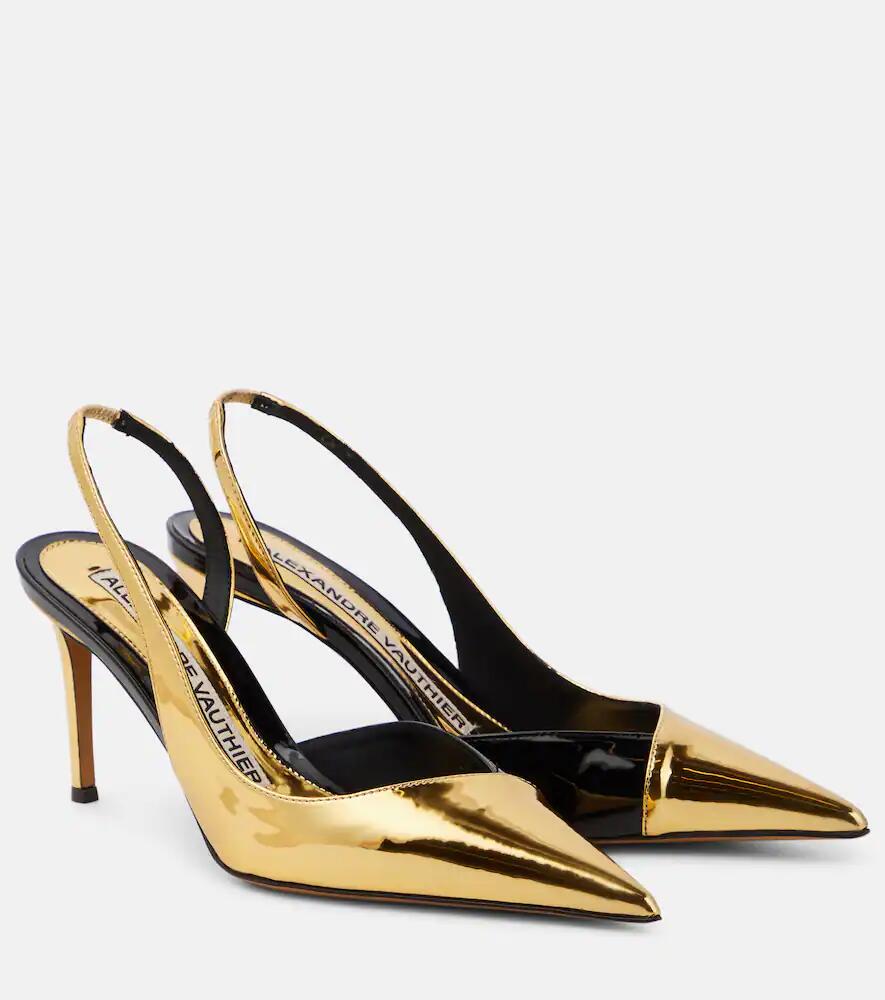 Alexandre Vauthier Metallic faux leather slingback pumps Cover