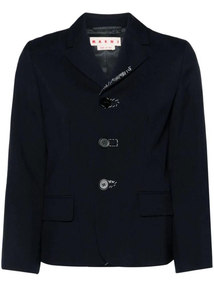 Marni embroidered wool single-breasted blazer - Blue Cover