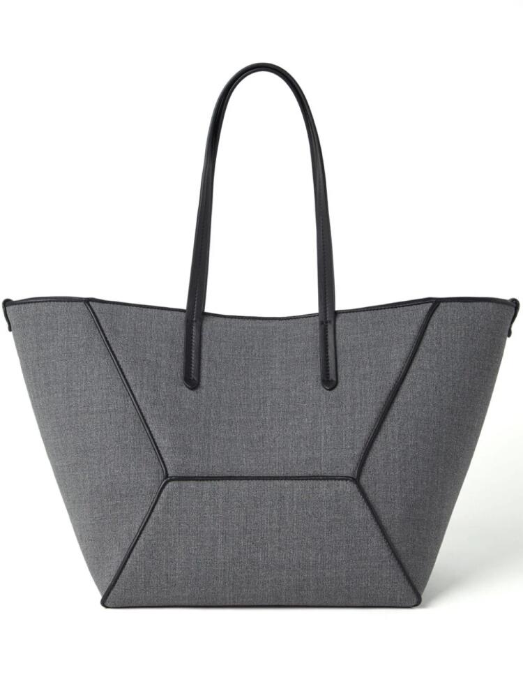 Brunello Cucinelli panelled mélange-effect tote bag - Grey Cover