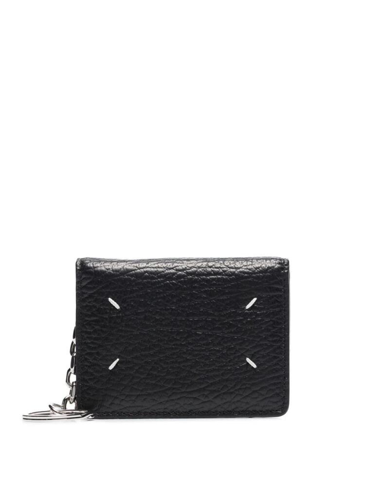 Maison Margiela four-stitch leather card holder - Black Cover