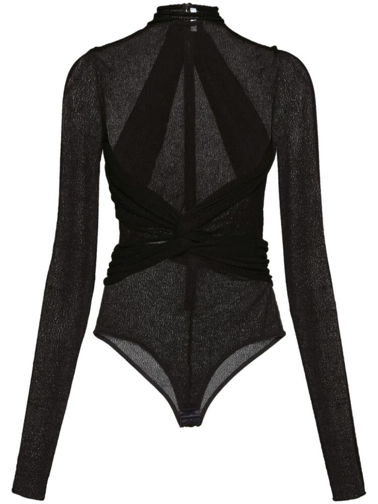 Ferragamo high-neck semi-sheer bodysuit - Black Cover