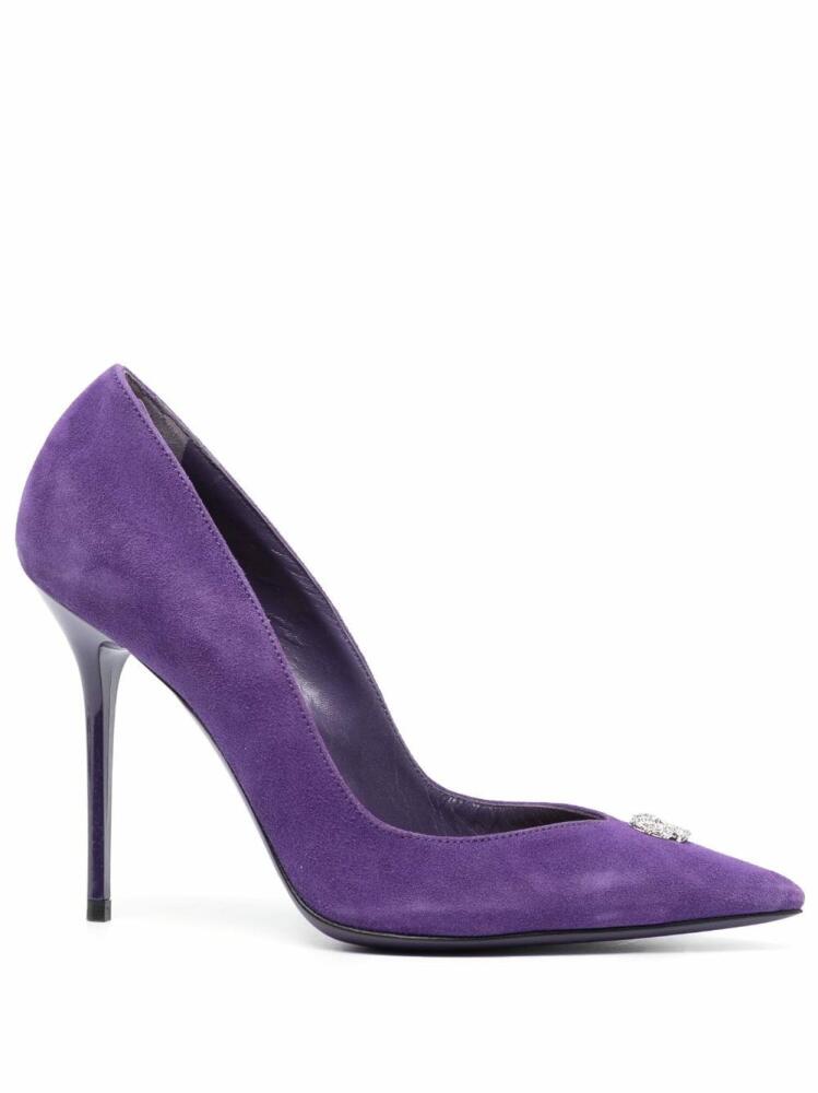 Philipp Plein 95mm Decollete suede heeled pumps - Purple Cover