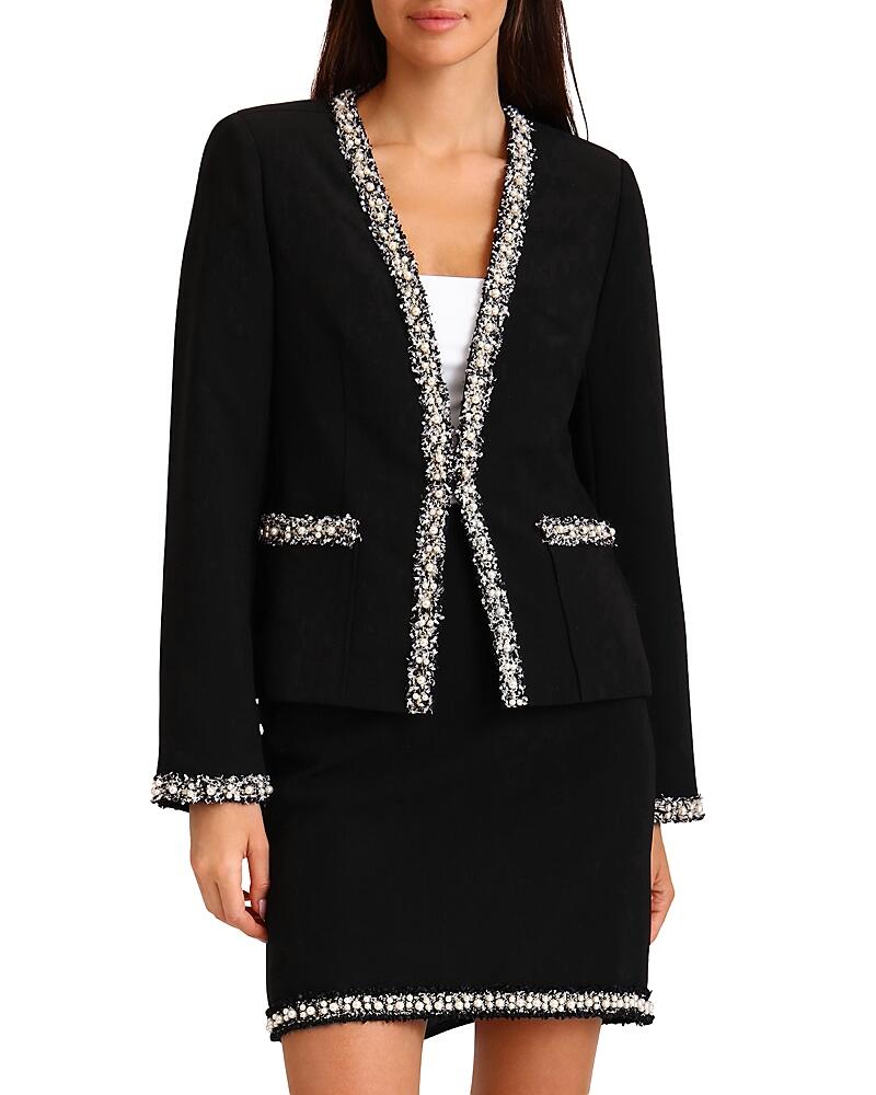 Bagatelle Beaded Tweed Trim Blazer Cover