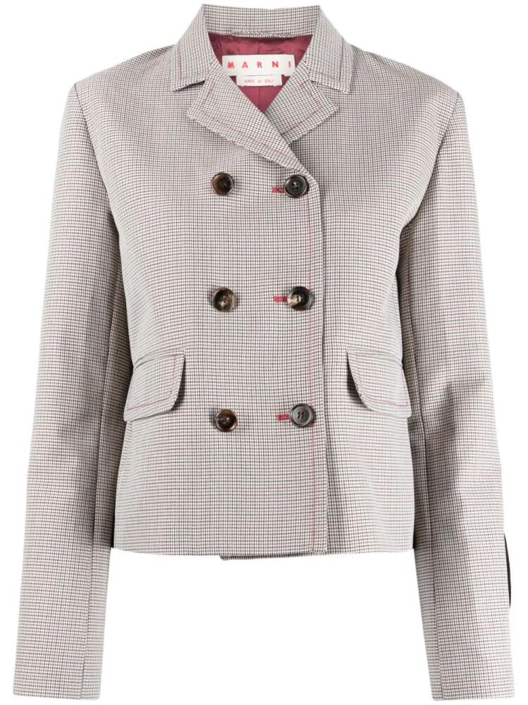 Marni houndstooth-pattern double-breasted blazer - Neutrals Cover