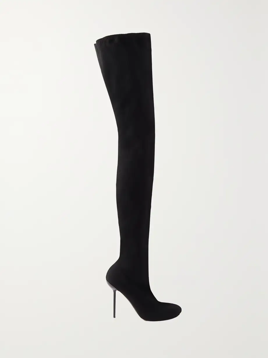 Balenciaga - Anatomic Stretch-knit Thigh Boots - Black Cover