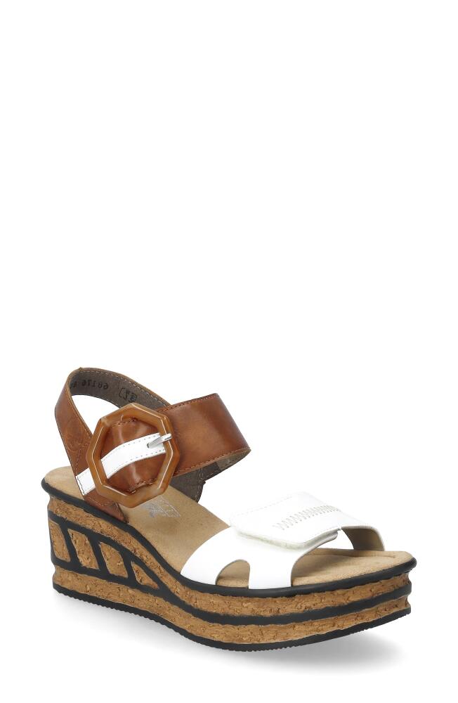 Rieker Rose 76 Platform Wedge Sandal in Weiss Sherry Cover