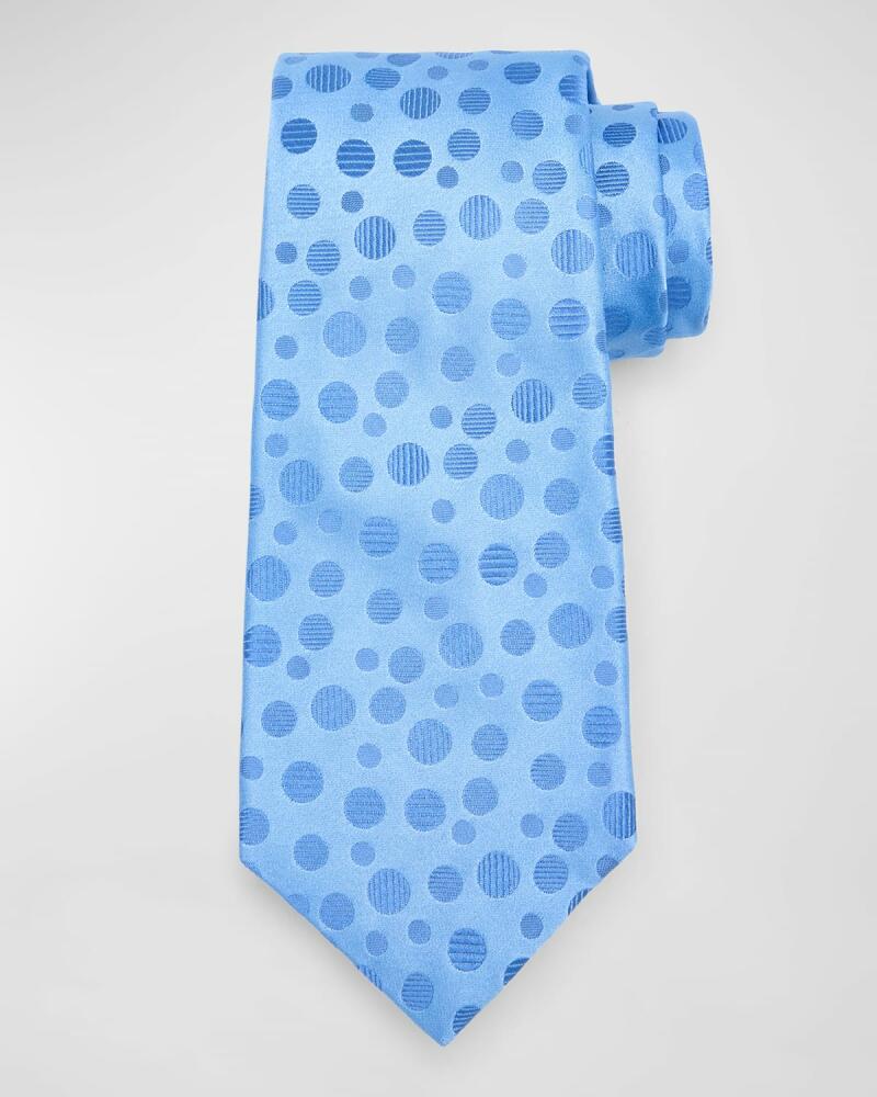 Kiton Men's Tonal Dots Silk Tie Cover