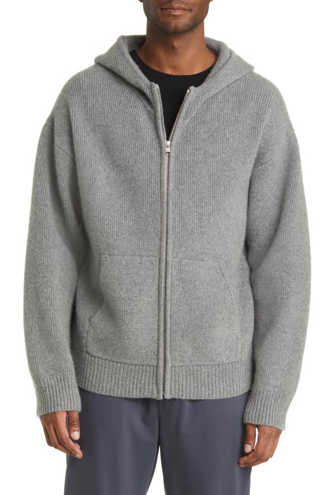 FRAME Men's Full Zip Cashmere Hoodie in Warm Grey Cover