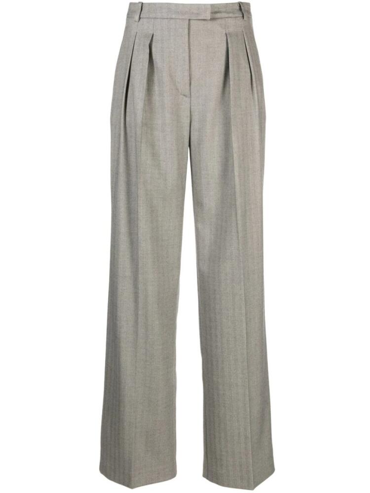 Patrizia Pepe high-waist wide-leg tailored trousers - Grey Cover