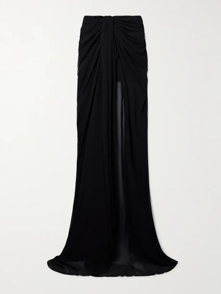 Mônot - Draped Chiffon Maxi Skirt - Black Cover