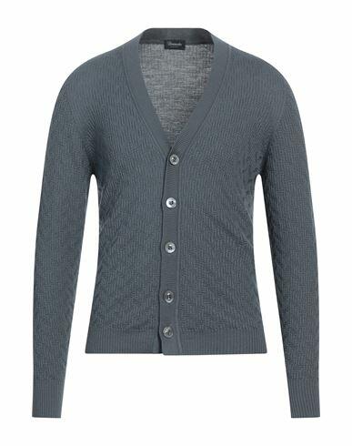 Drumohr Man Cardigan Slate blue Merino Wool Cover