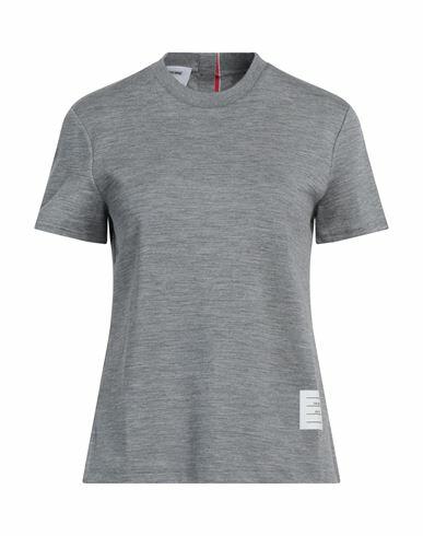 Thom Browne Woman T-shirt Grey Cotton, Silk, Polyamide, Polyester Cover