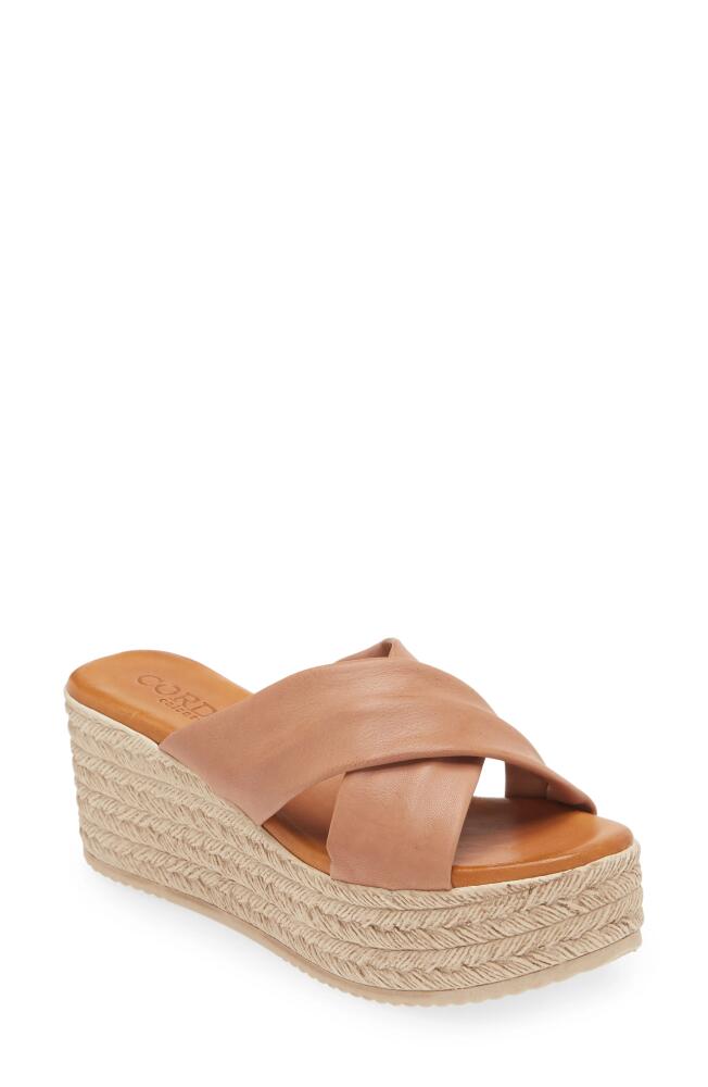 Cordani Bella Espadrille Wedge Sandal in Camel Leather Cover