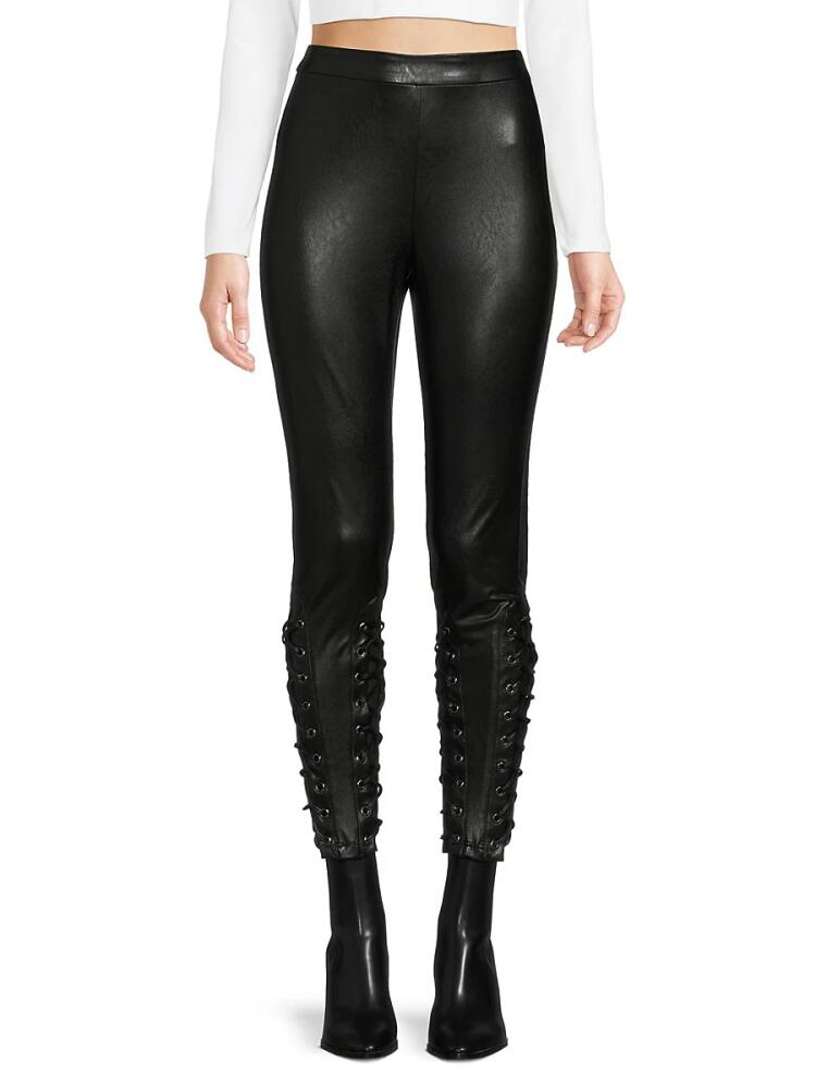 BCBGMAXAZRIA Women's Faux Leather Pants - Black Cover