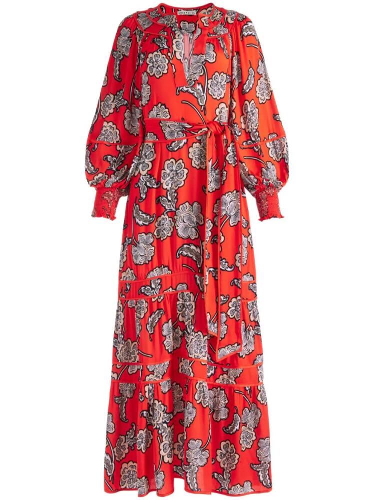 alice + olivia Lyla floral-print midi dress - Red Cover