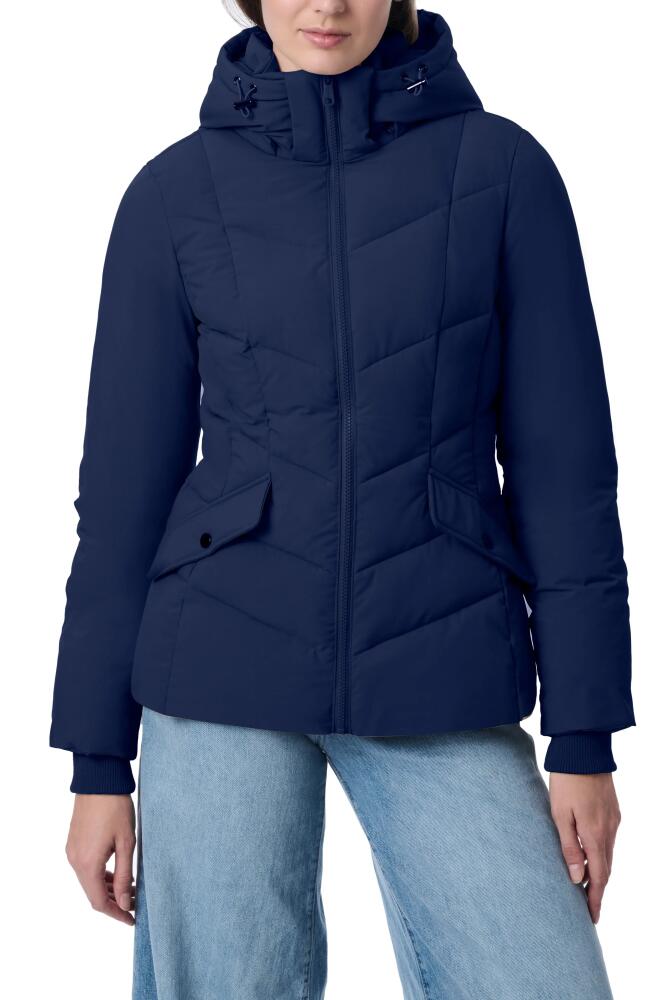 Bernardo Hooded Recycled Polyester Puffer Jacket in Navy Cover