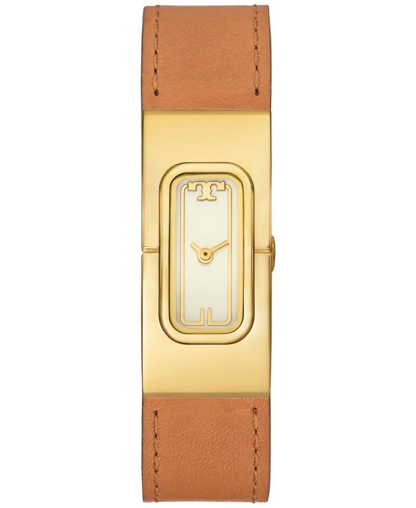 Tory Burch Women's The T Watch Brown Leather Strap Watch 18mm Cover