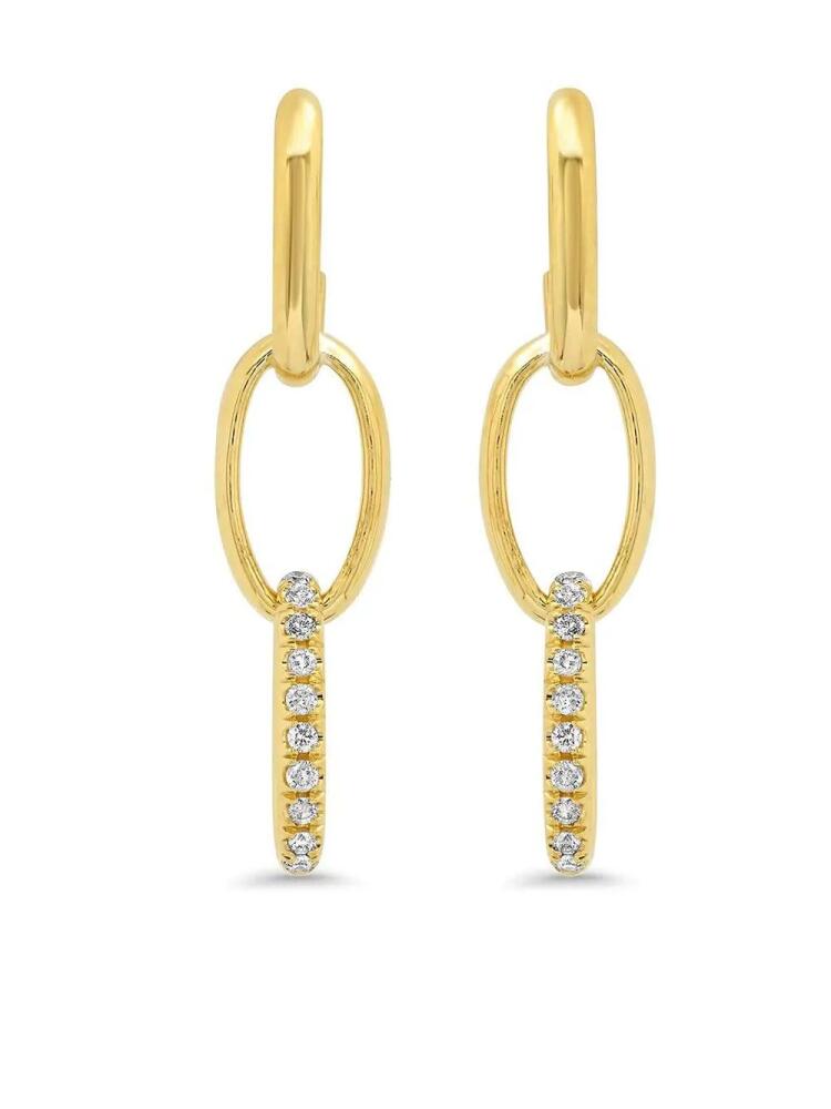 Jennifer Meyer 18kt yellow gold 3 Edith link pavé diamond earrings Cover