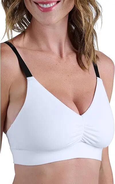 MeUndies Curvy Feel Free Ruched Bralette (White) Women's Bra Cover