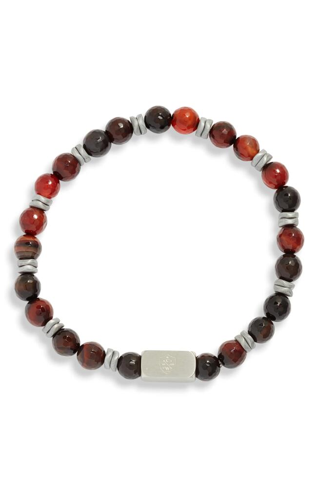 CLIFTON WILSON Men's Dark Red & Black Stone Beaded Bracelet Cover