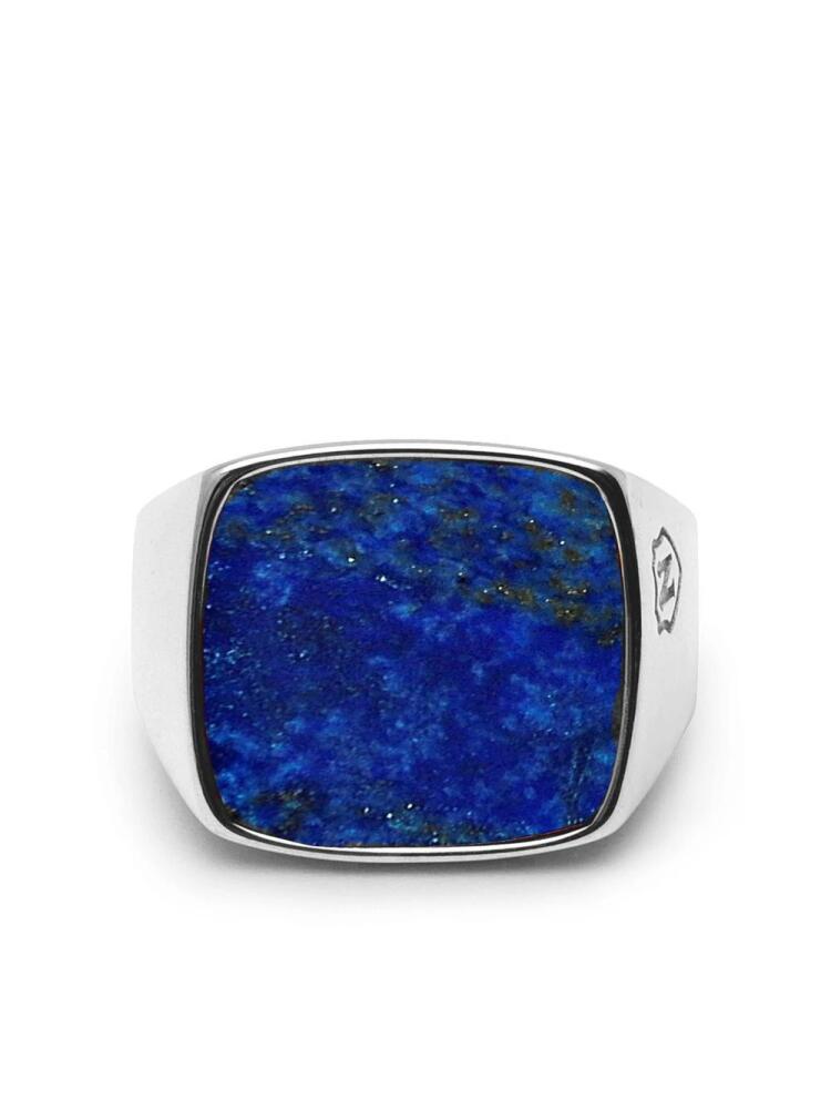 Nialaya Jewelry blue lapis signet ring - Silver Cover