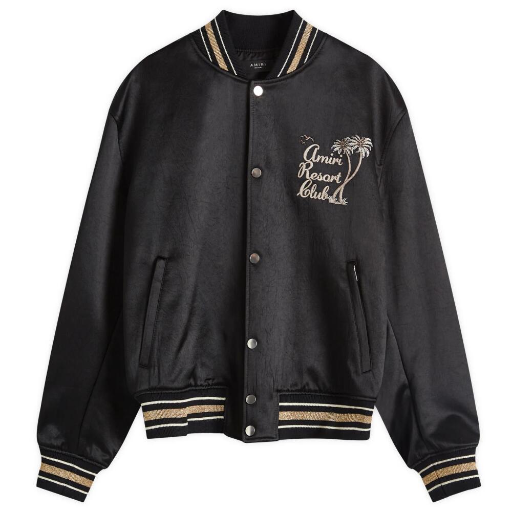 AMIRI Men's Resort Club Souvenir Varsity Jacket in Black Cover