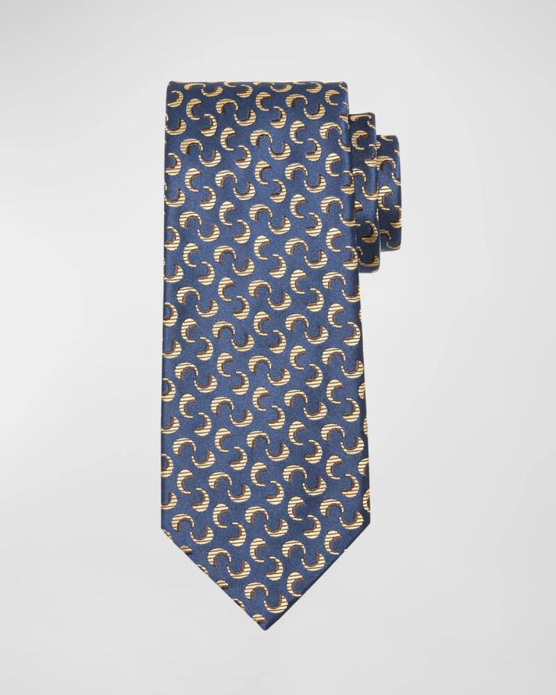 Charvet Men's Crescent Jacquard Silk Tie Cover