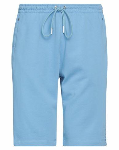 Bikkembergs Man Shorts & Bermuda Shorts Sky blue Cotton Cover