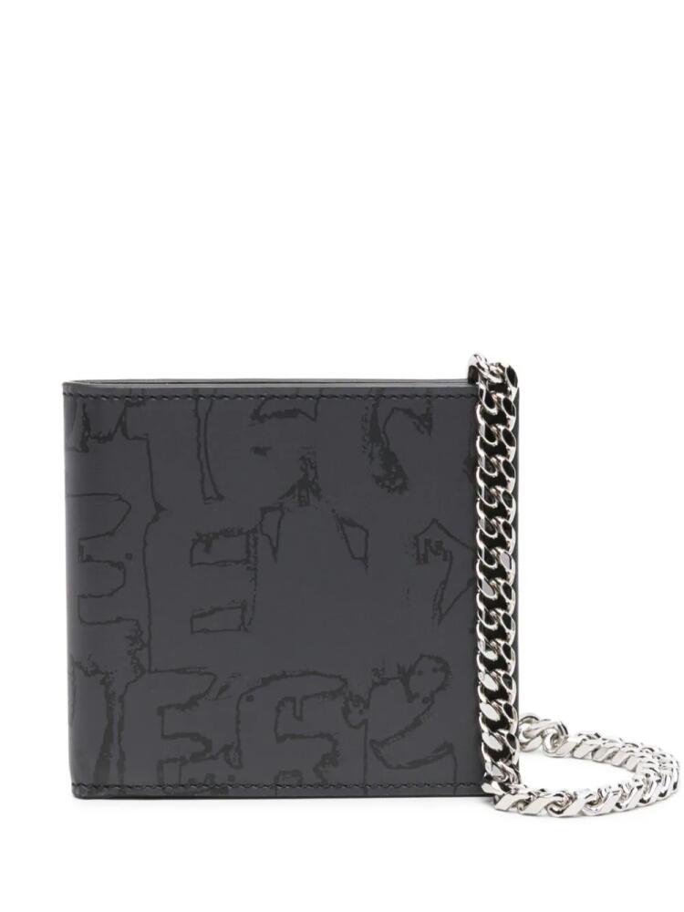 Alexander McQueen graffiti-print leather wallet - Black Cover