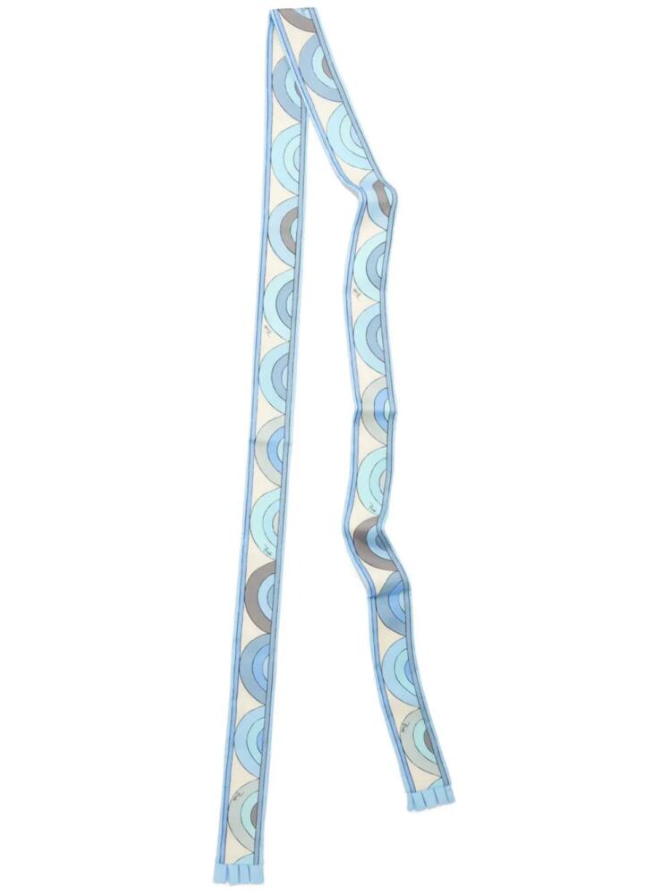 PUCCI abstract-print thin scarf - Blue Cover