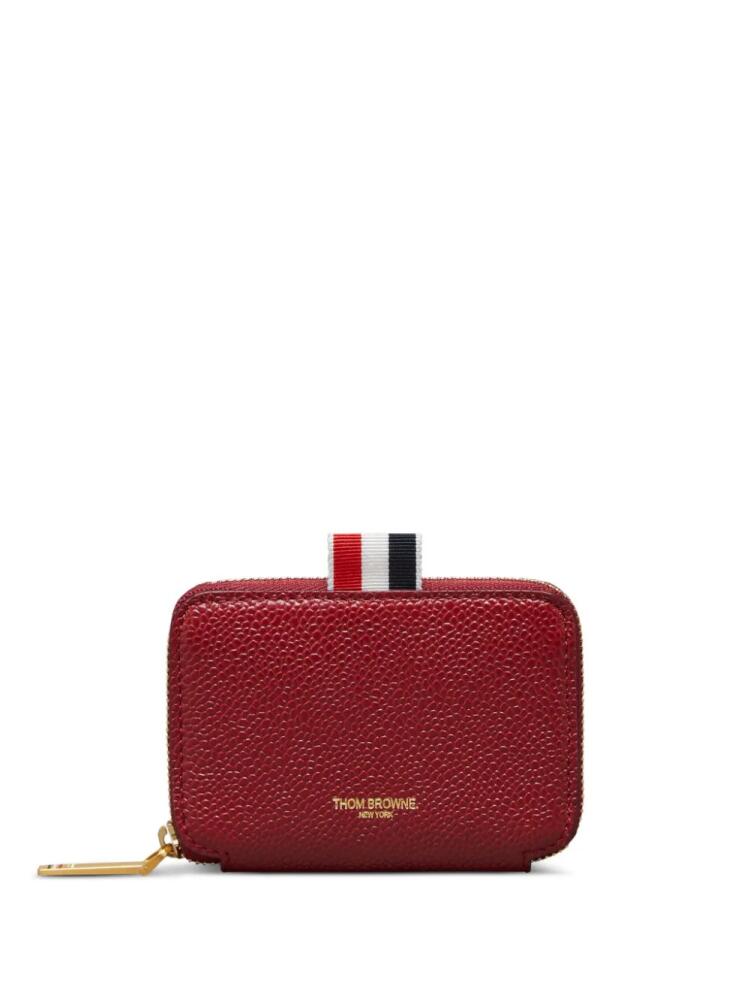 Thom Browne pebbled-grain zip-around card holder - Red Cover