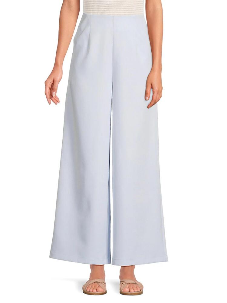 Saks Fifth Avenue Women's High Rise Wide Leg Pants - Light Blue Cover